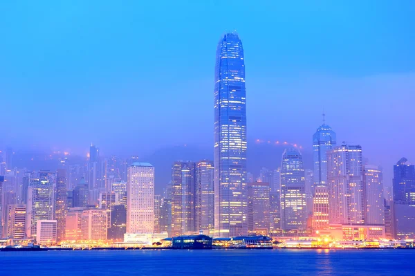 Hong kong victoria harbor morgon — Stockfoto