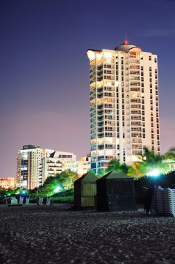 Miami south beach at night clipart