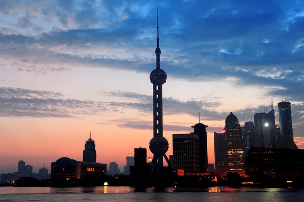 Shanghai silhouette du matin — Photo