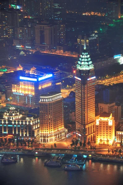 stock image Shanghai aerial at dusk