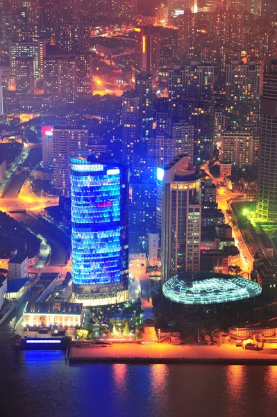 Aérienne de Shanghai au crépuscule — Photo
