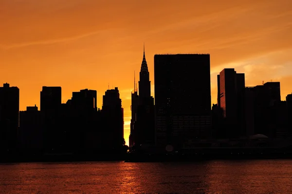 Nova Iorque silhueta do centro de Manhattan — Fotografia de Stock