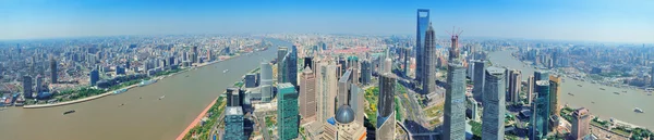 Luchtfoto panorama Shanghai — Stockfoto
