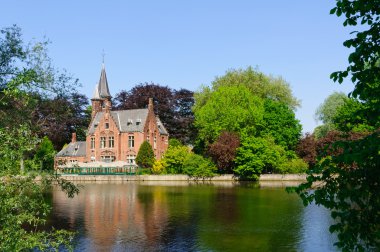 Minnewater Park in Bruges, Belgium clipart