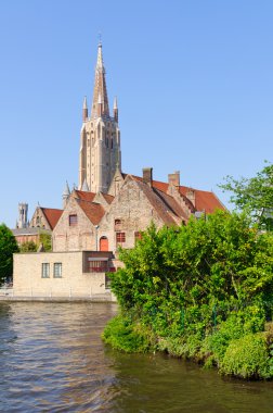 kanallar ve Meryem Kilisesi, bruges, Belçika