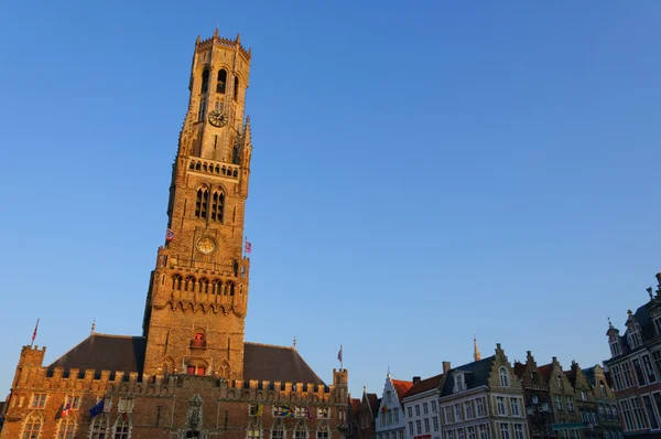 Belfry in Bruges in the evening — Stock Photo, Image