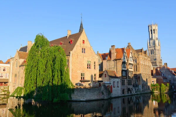 stock image View from the Rozenhoedkaai of the Old Town of Bruges, Belgium