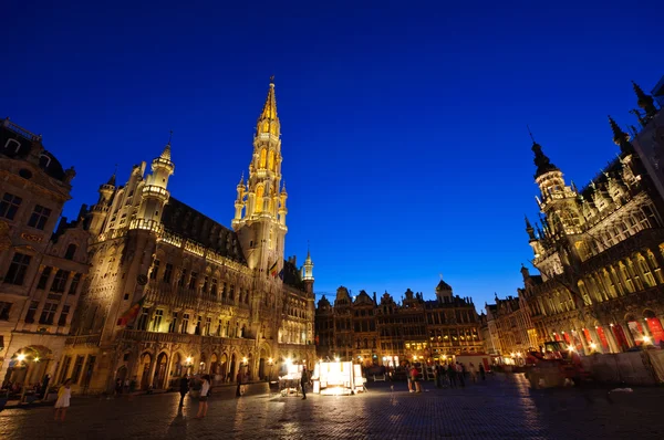 stock image Night view of the Grand Place in Brussels, Belgium