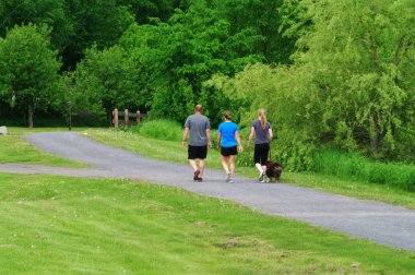 Walkers on a trail clipart