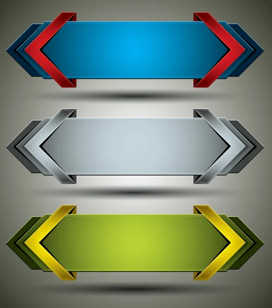 Bannières 3D horizontales . — Image vectorielle
