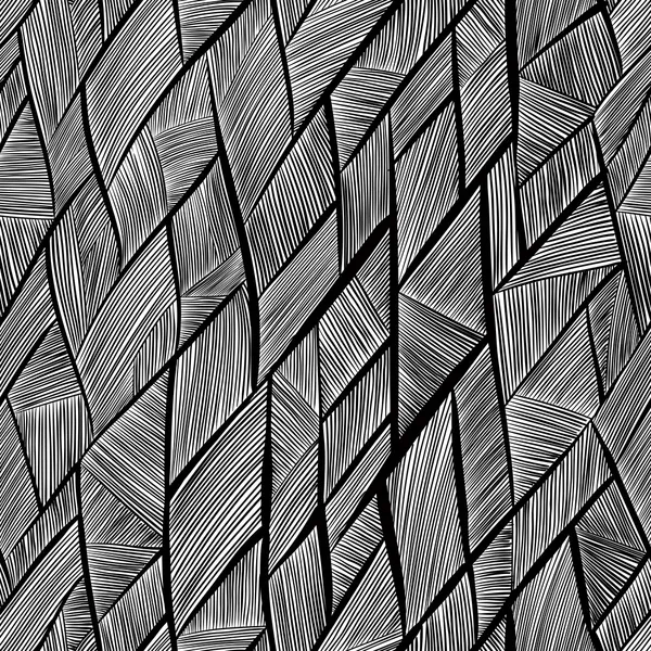 Naadloze patroon zwart-wit abstracte lijnen. — Stockvector