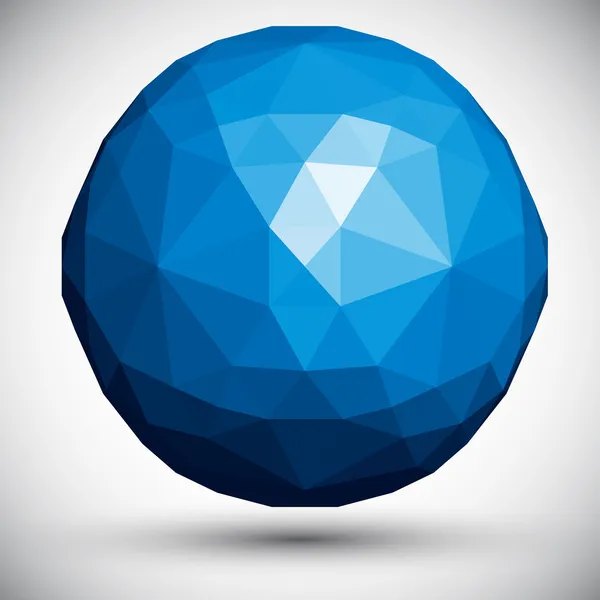 Abstract faceted sphere, 3d vector design. — Stock Vector