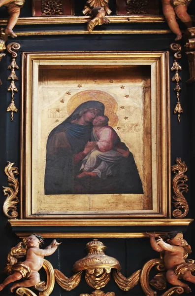 Zázračná ikona Panny Marie, Ježíše Krista a anděly Lvov, — Stock fotografie