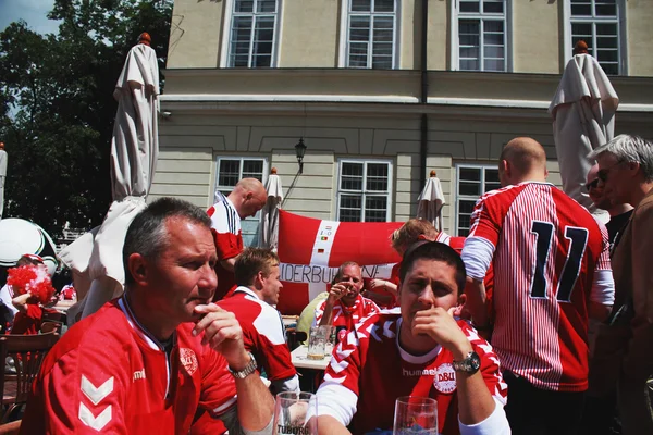Fãs de futebol da Dinamarca — Fotografia de Stock