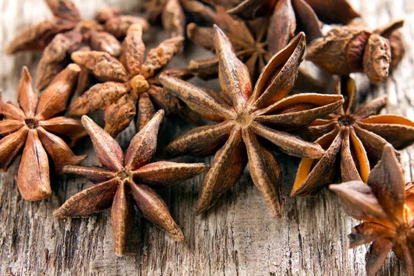 Stars anise on the wood — Stock Photo, Image