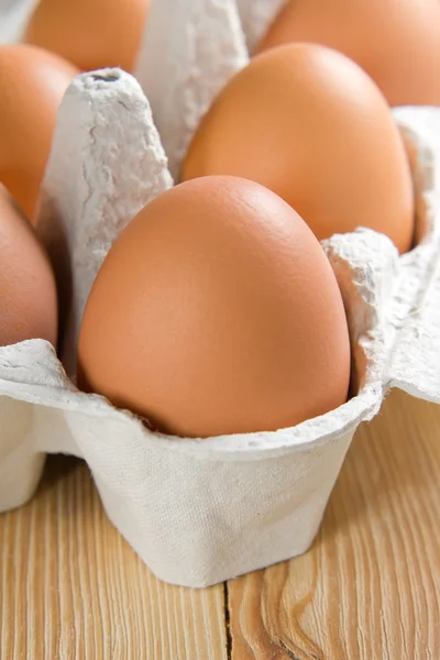 Zbliżenie brązowy jajko kurczak — Zdjęcie stockowe