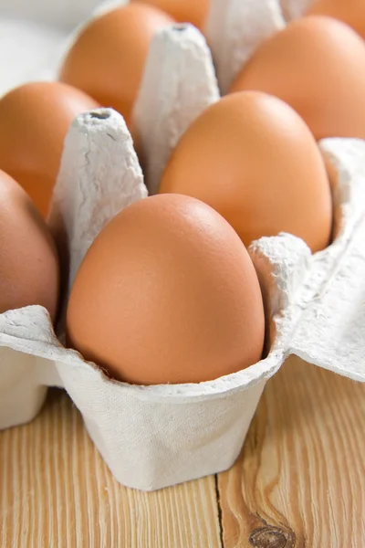 Closeup hnědá vejce kuře — Stock fotografie