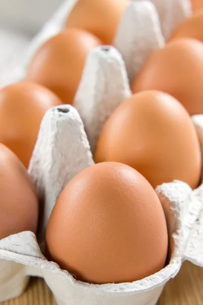 Kyckling bruna ägg närbild — Stockfoto