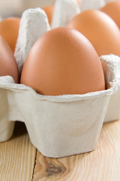 Primo piano uovo marrone di pollo — Foto Stock