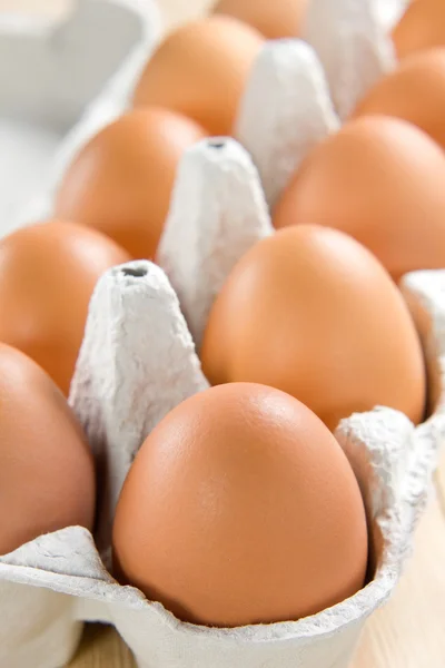 Zbliżenie brązowy jajko kurczak — Zdjęcie stockowe
