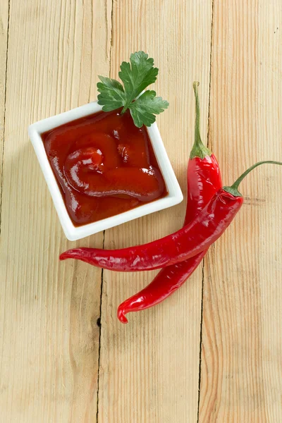 Red hot chili sauce — Stock Photo, Image