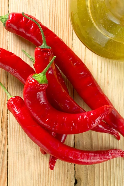 Rød hot chili sauce - Stock-foto
