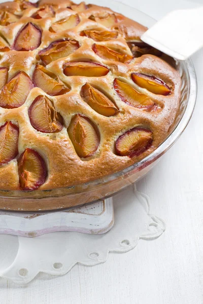 Homemade plum pie — Stock Photo, Image