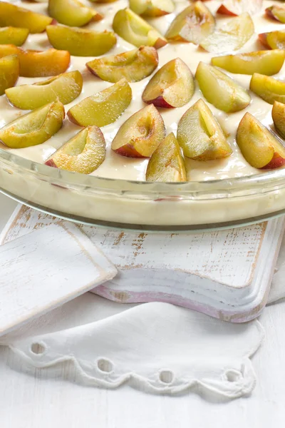 Homemade plum pie Stock Photo