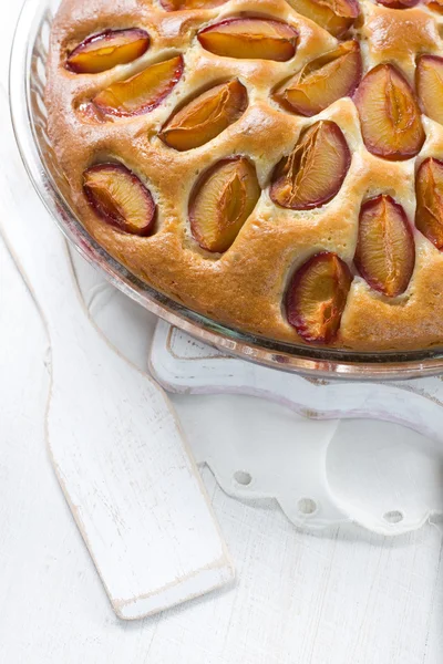 Homemade plum pie Royalty Free Stock Images