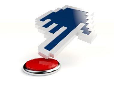 Сursor clicks on the button clipart