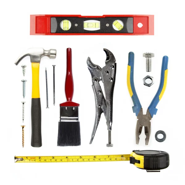 Różnorodnych narzędzi na prostym tle — Zdjęcie stockowe