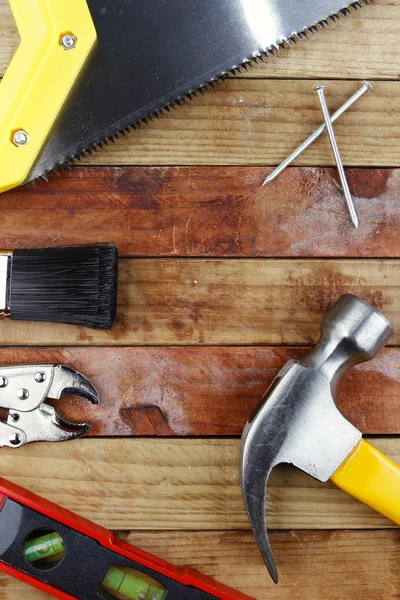 Różne narzędzia robocze do obróbki drewna — Zdjęcie stockowe
