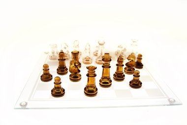 Game of glass chess pieces clipart