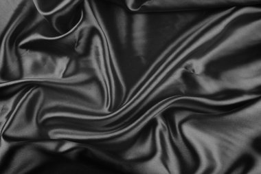 Closeup of black silk fabric clipart