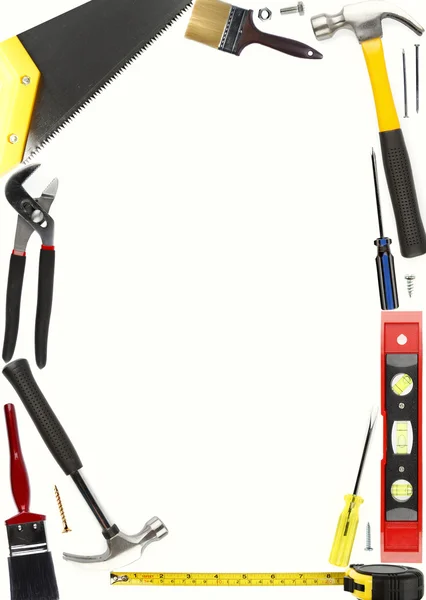Assorted work tools on plain background — Stock Photo, Image