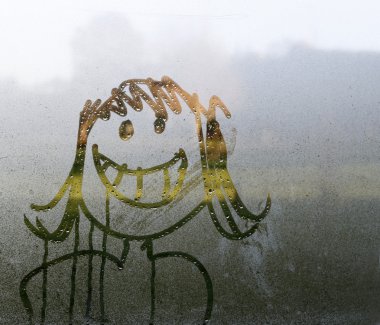 Face in condensation clipart
