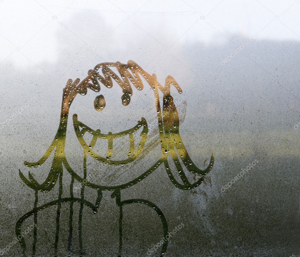 Face in condensation