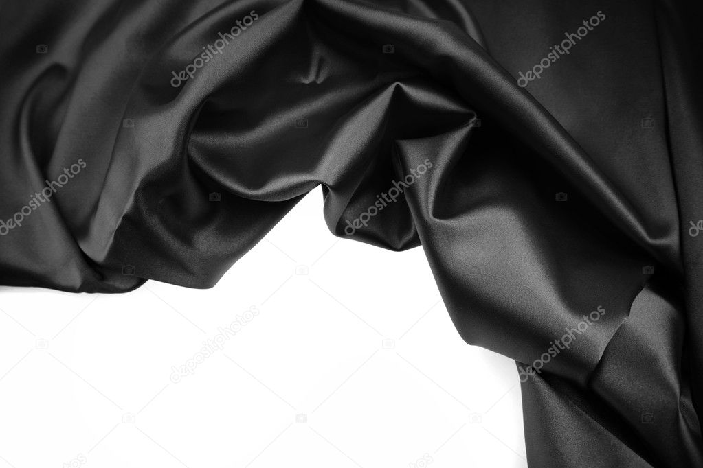 Closeup of silk fabric on white