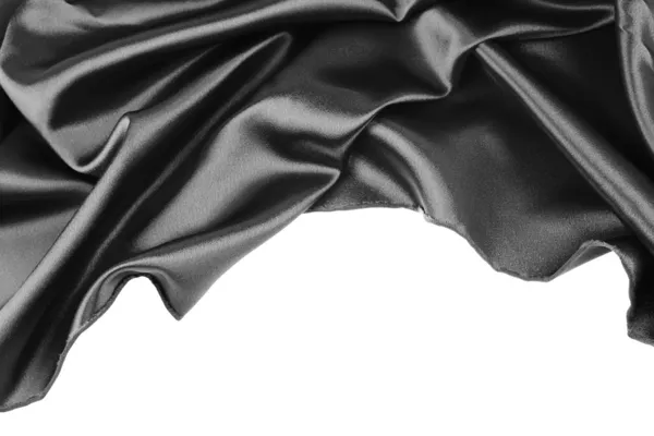 Black silk fabric on white — Stock Photo, Image