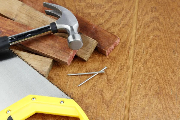 Work tools on wood — Stock Photo, Image