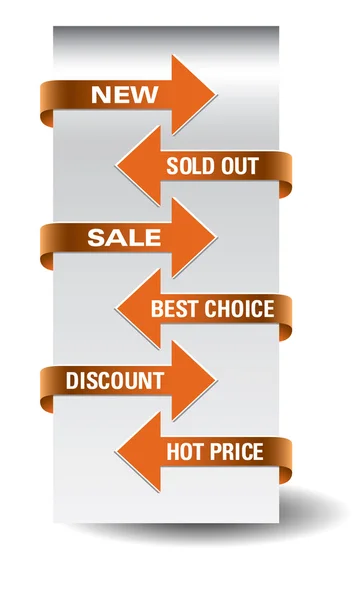 Set of vector arrow sale stickers. — Stock Vector