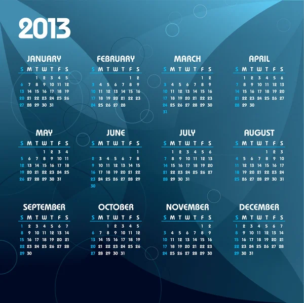 Kalendarz 2013. eps10 wektor. — Wektor stockowy