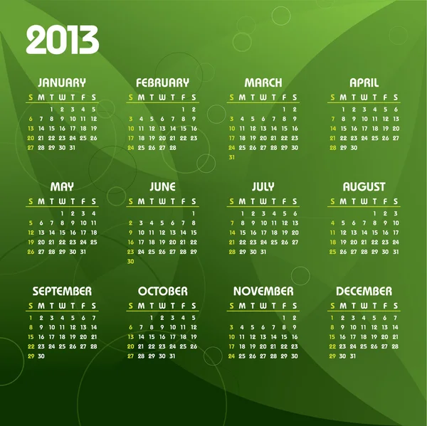 Kalendář 2013. vektorové eps10. — Stockový vektor
