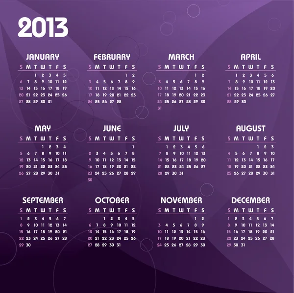 Ημερολόγιο 2013. διάνυσμα eps10. — Διανυσματικό Αρχείο