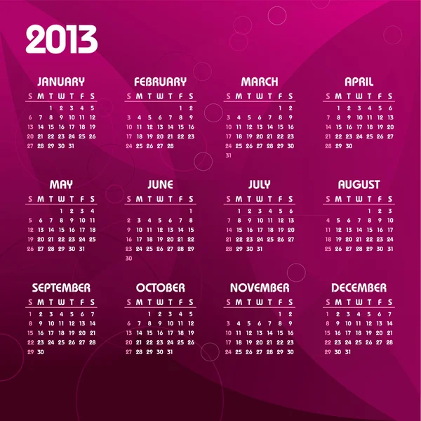 Calendario 2013. Vector Eps10 . — Vector de stock