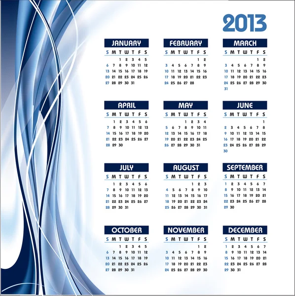Календар 2013 року. Векторні Eps10 . — стоковий вектор