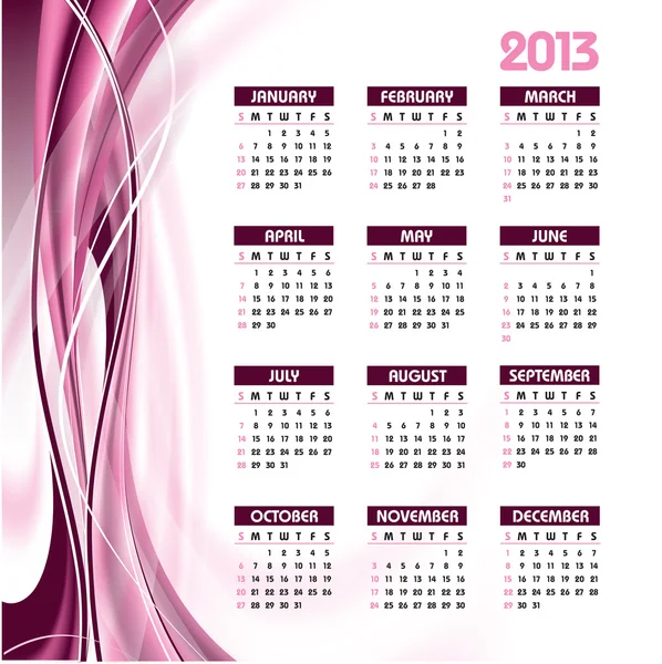Kalender 2013. Vektor eps10. — Stockvektor