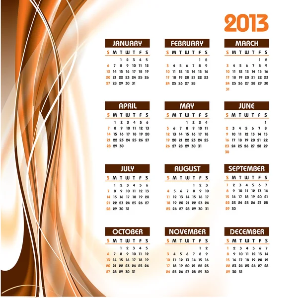 Kalendarz 2013. eps10 wektor. — Wektor stockowy