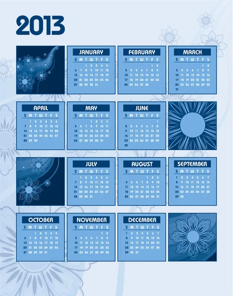 Календар 2013 року. Векторні Eps10 . — стоковий вектор