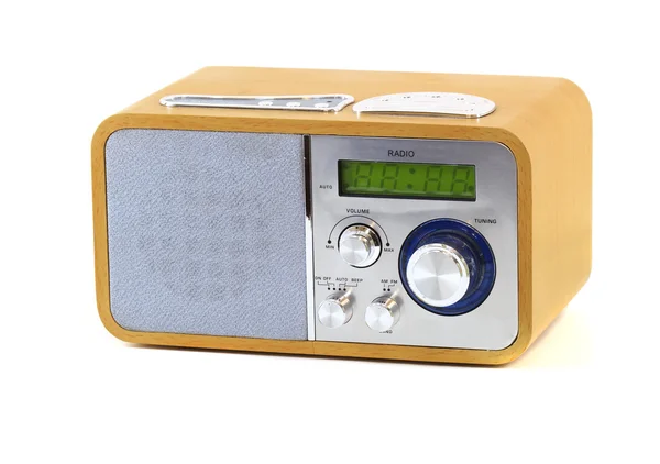Old wood radio in a white background — Stock Photo, Image